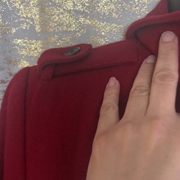 Jacob Women’s Red Stylish Wool Waist Blazer Pea Coat Size XS - Picture 4 of 13